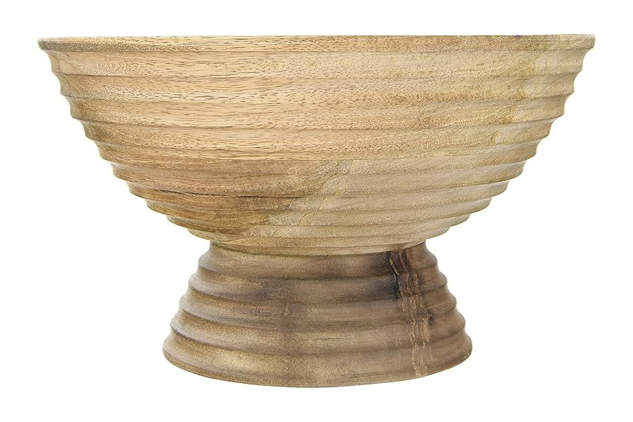 Creative Co-Op Boho Wood Pedestal Serving Bowl, Natural Finish | Amazon (US)