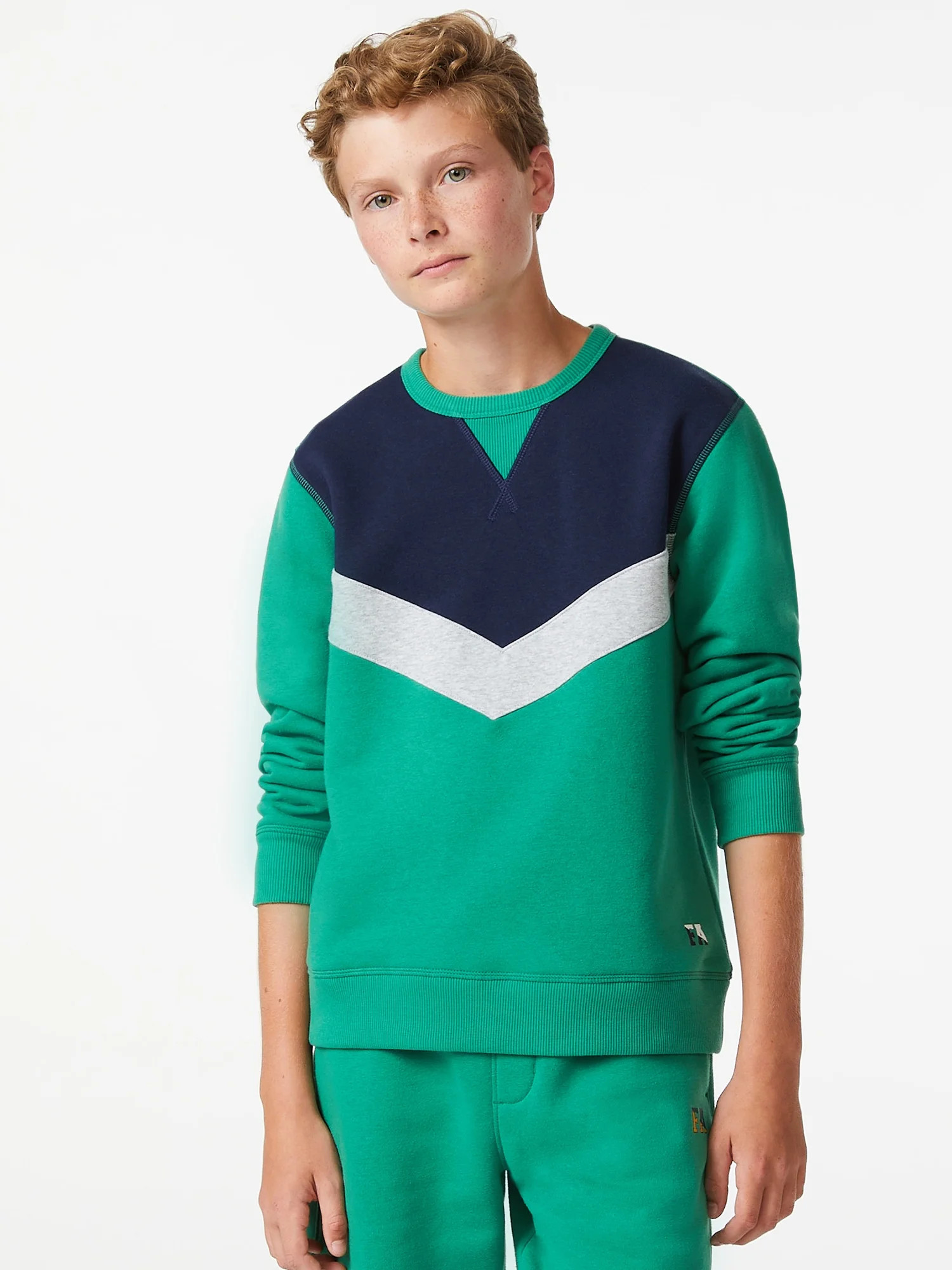 Free Assembly Boys Varsity Stripe Crewneck, Sizes 4-18 | Walmart (US)