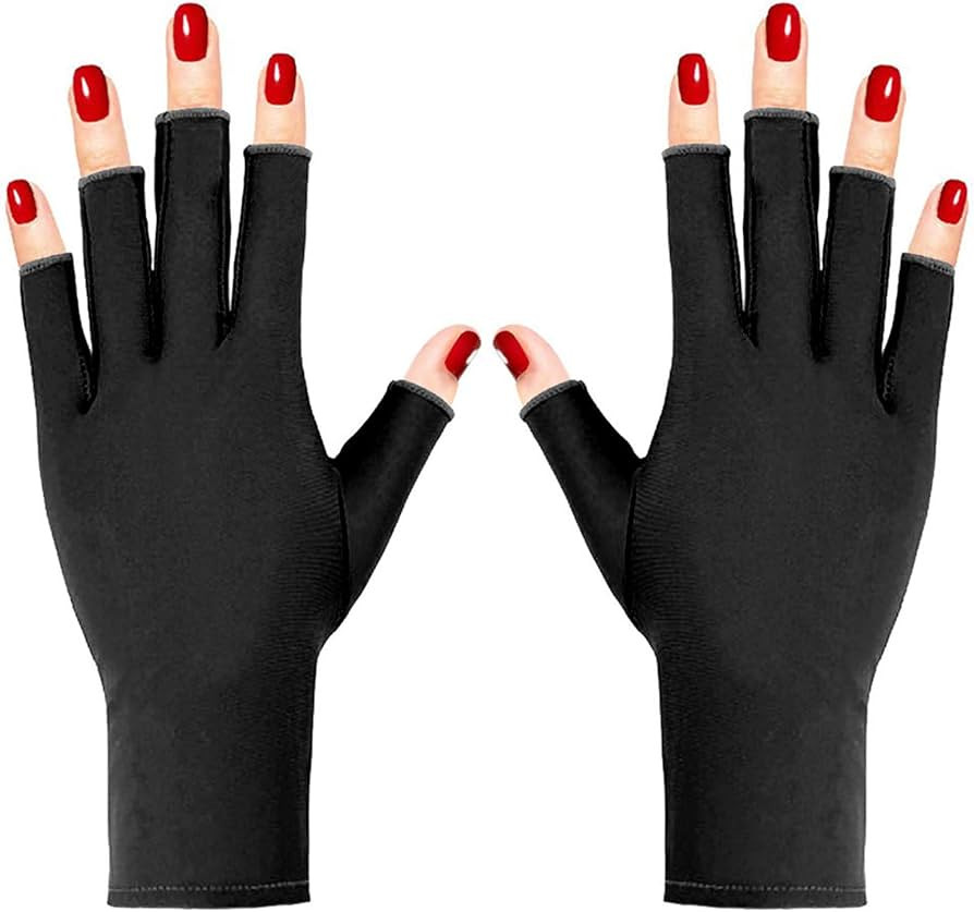 Pimoys UV Gloves for Gel Manicures UPF50+ Fingerless UV Light Gloves for Gel Nails,UV Nails Glove... | Amazon (US)