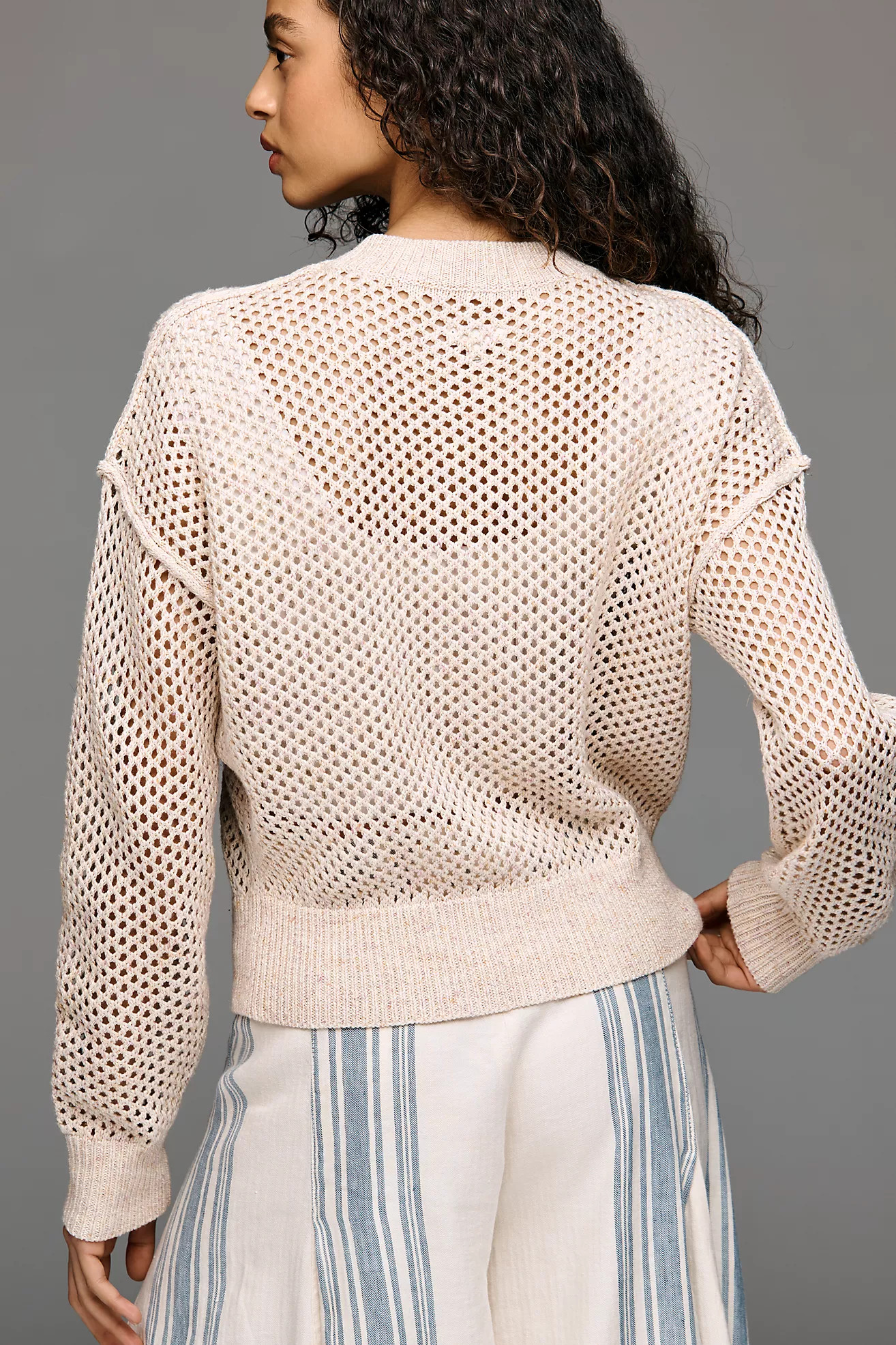 Pilcro Juniper Open-Knit Bomber Cardigan | Anthropologie (US)