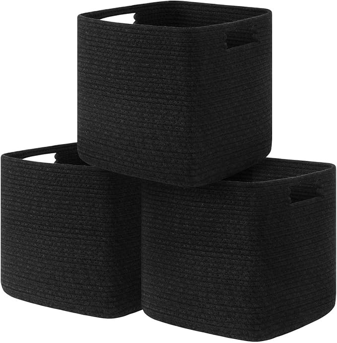 UBBCARE UBBCARE Cube Storage Bins Organizer Set of 3 Collapsible Cotton Rope Storage Baskets Deco... | Amazon (US)