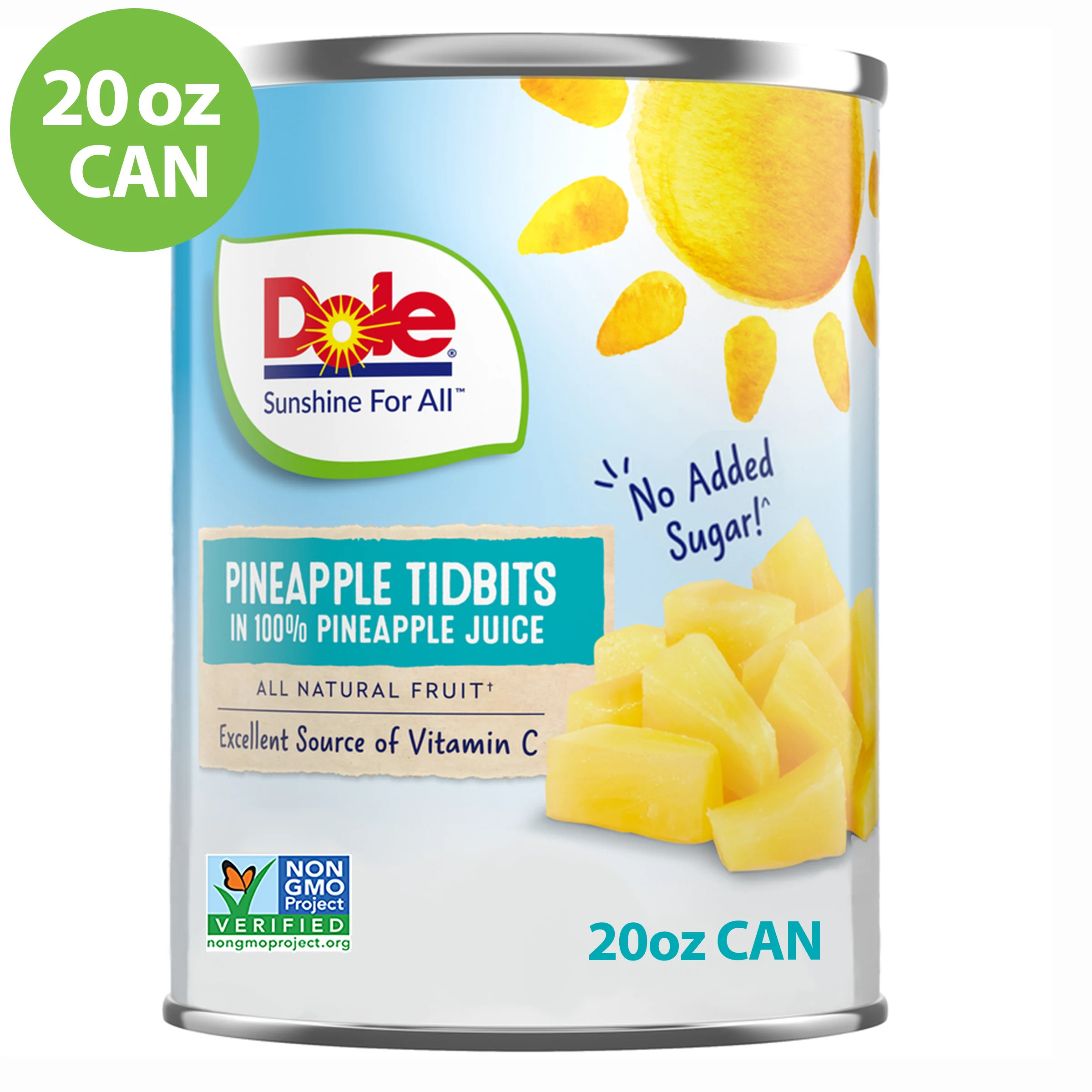 Dole Pineapple Tidbits in 100% Fruit Juice, 20 oz Can | Walmart (US)