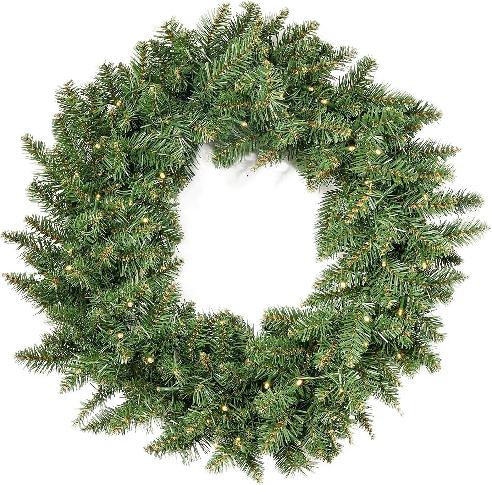 Christopher Knight Home 24" Norway Spruce Christmas Wreath w/50 Warm White LED Lights, Battery-Op... | Amazon (US)