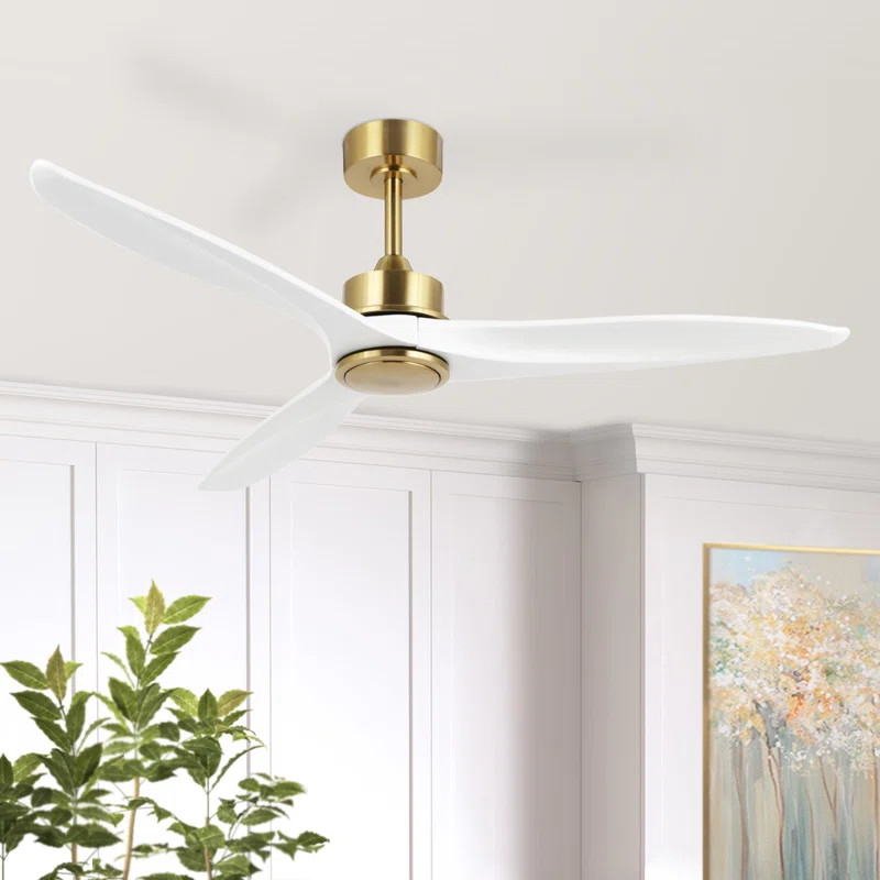 60" Wivenhoe Solid Wood 3-Blade Propeller Ceiling Fan with Remote | Wayfair North America