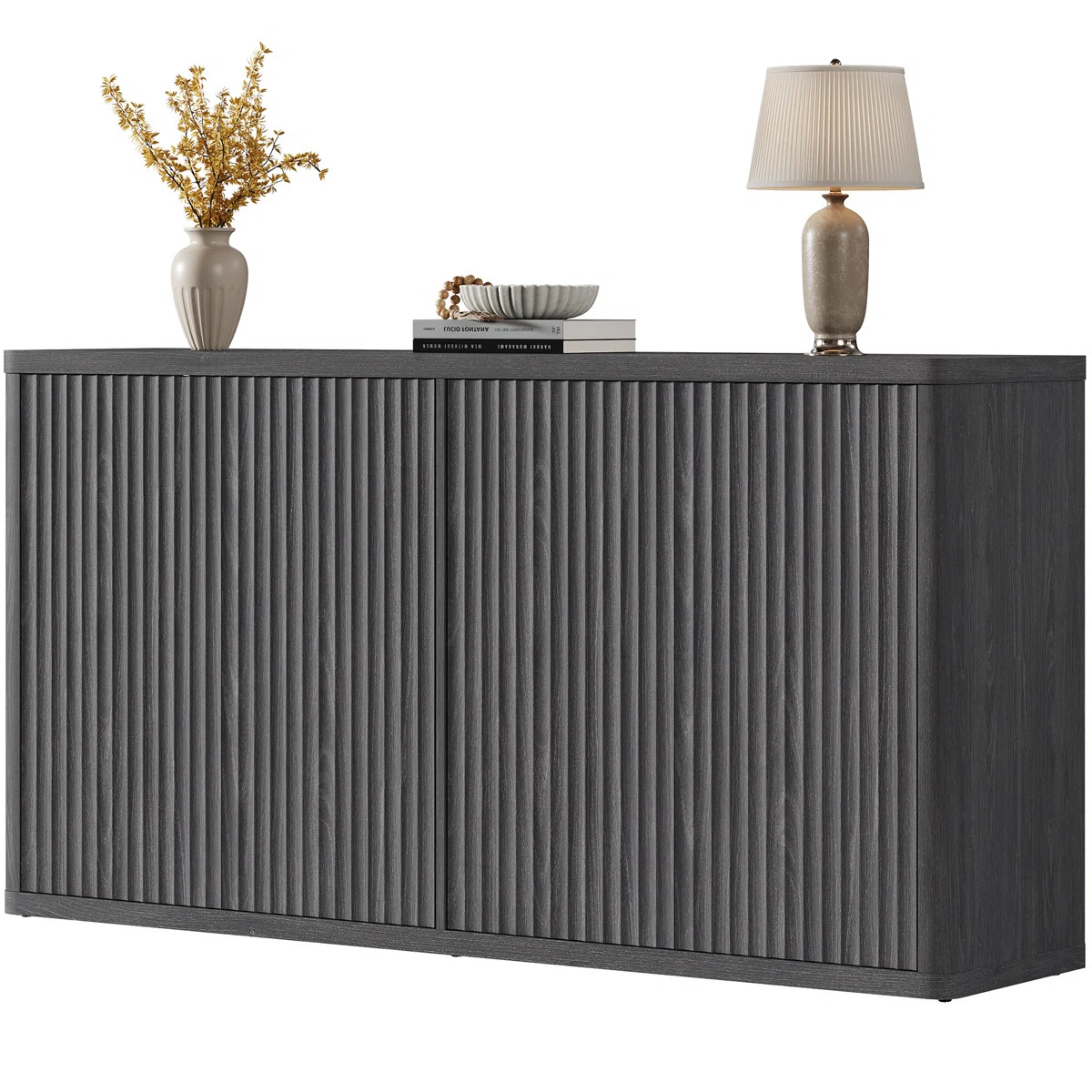 Cesiro 66.3'' W Sideboard With 4 Fluted Doors And Adjustable Shelves | Wayfair North America