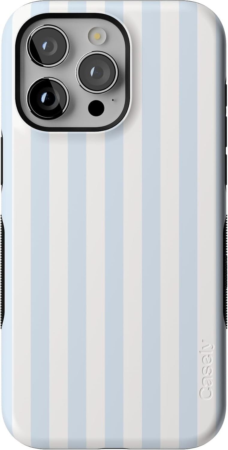 Casely iPhone 15 Pro Max Case | Blue Stripes | Sunday Best | Compatible with MagSafe | Bold Prote... | Amazon (US)