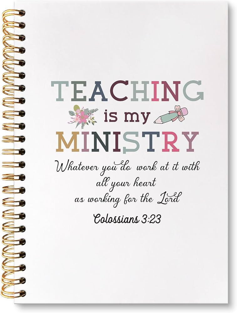 Bible Teacher Spiral Notebook Journal, Christian Teachers Gifts Journal for Notes Planning, Colos... | Amazon (US)