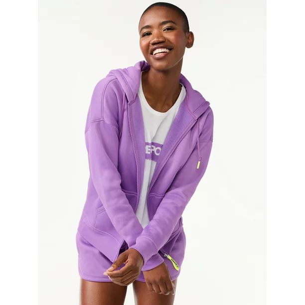 Love & Sports Women's Zip-Front Fleece Hoodie Sweatshirt | Walmart (US)