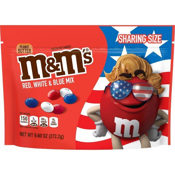 M&M's Red, White & Blue Peanut Butter Sharing - 9.6oz | Target