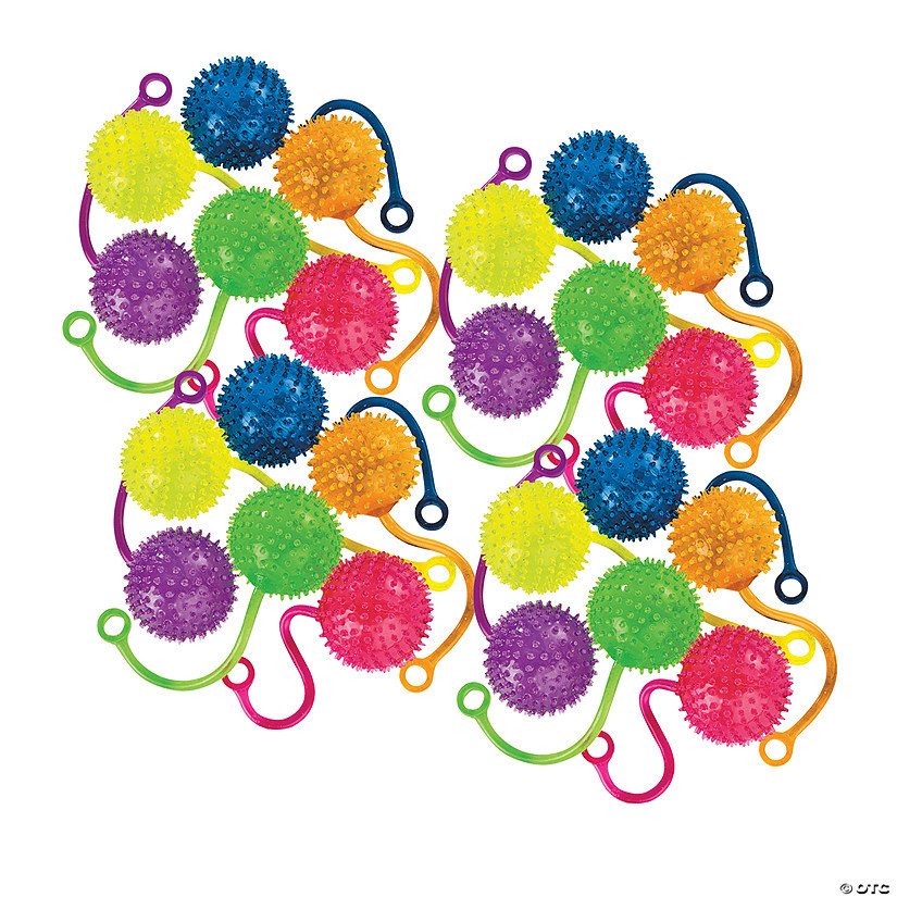 3" Mini Neon Solid Color Spiky Vinyl Water Ball YoYos - 24 Pc. | Oriental Trading Company