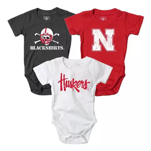 Wes and Willy Infant Nebraska Cornhuskers Hopper Onesie 3pk | Scheels Sports