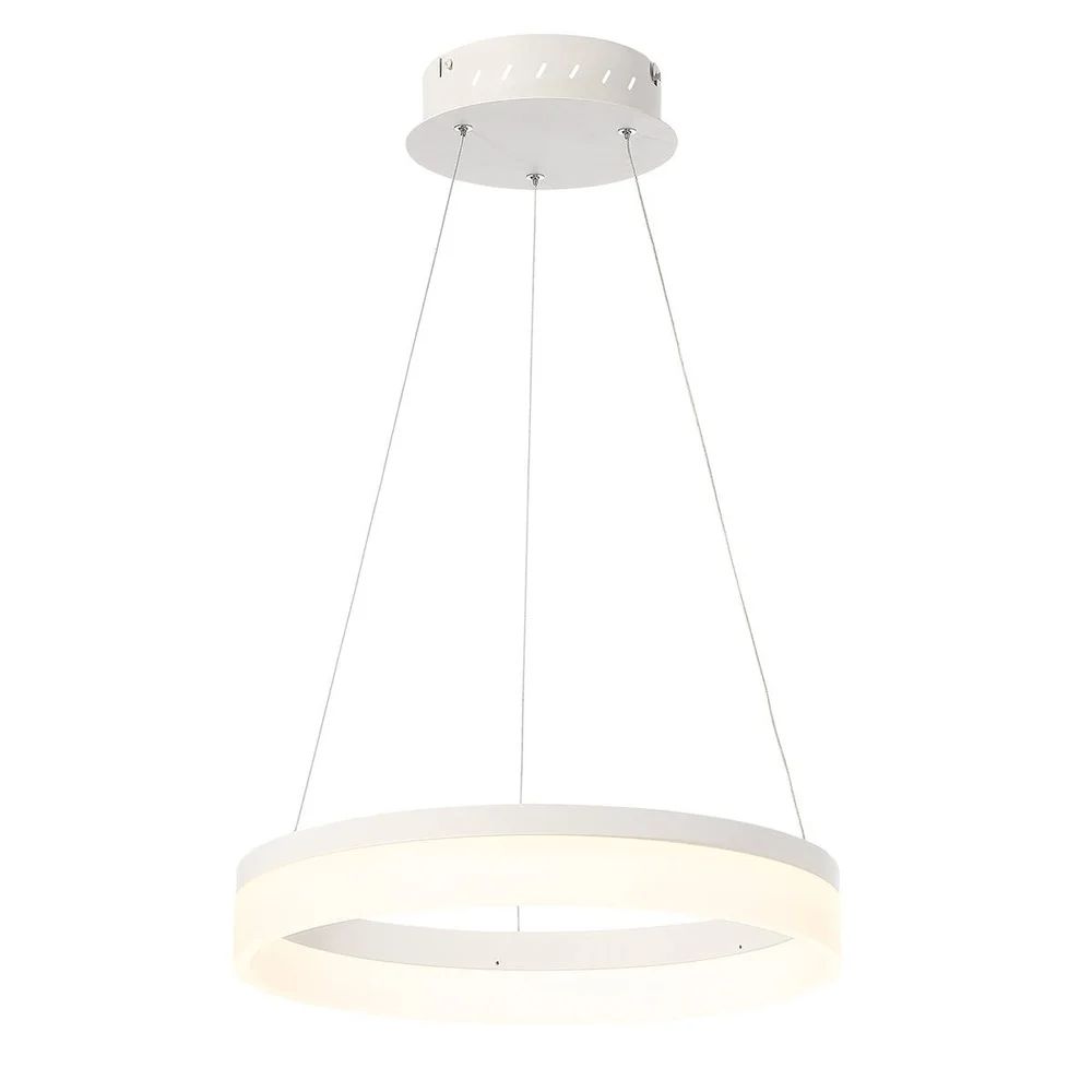 Eurofase Minuta Frosted LED Small Halo Chandelier, Sand White Aluminum Finish - 31776-011 - 2.75" hi | Bed Bath & Beyond