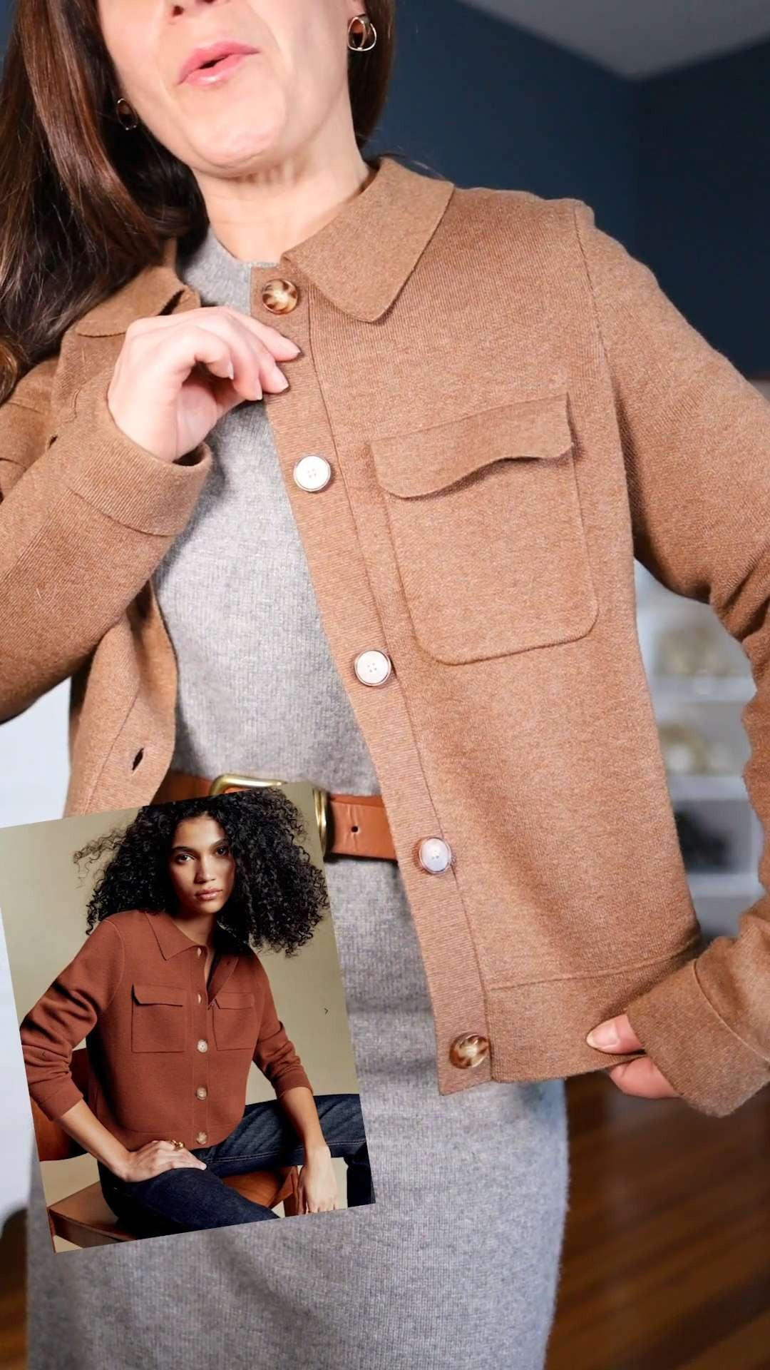 Sezane look for less - This cardigan is the perfect topper for a 100% cashmere mini dress. The cardigan is an Amazon find and great quality. A near match for Sezane's Betty cardigan (which I also adore). The dress is from Quince and a real staple in my closet. A great length for petites!

Sezane sweaters | transitional dressing | spring workwear | sweater dress 

 #LTKSeasonal #LTKPetite #LTKWorkwear