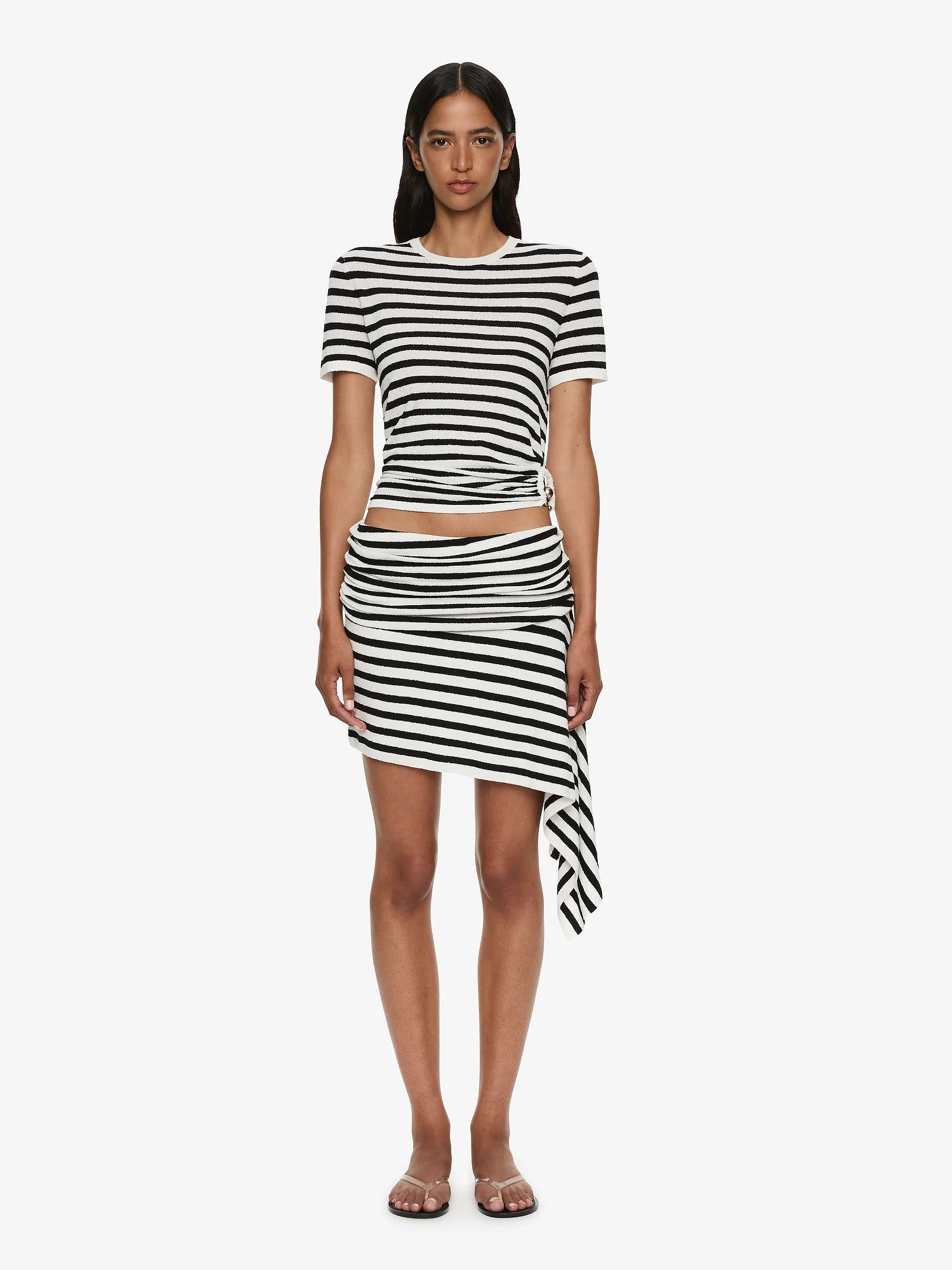 Christopher Esber | Stripe Knit Ruched Orbit Tee | Christopher Esber (Global)