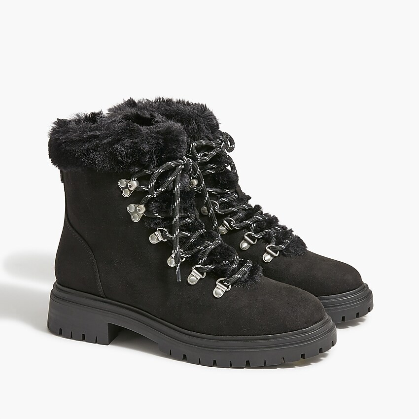 Faux-fur winter hiking boots | J.Crew Factory