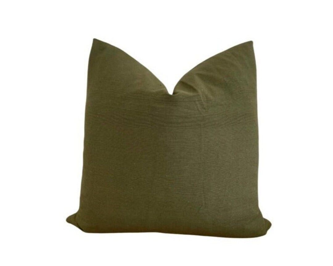 Olive Green Pillow Cover  Neutral Home Decor  Lumbar Pillow - Etsy | Etsy (US)