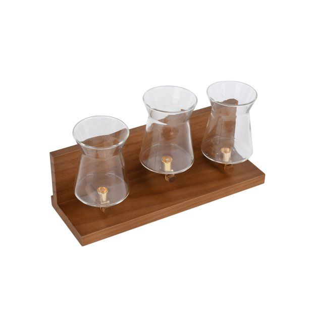 Better Homes and Gardens 3 Beaker Propagation Station, Beige Wood and Clear Glass - Walmart.com | Walmart (US)