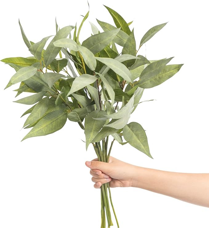 Ling's Moment Artificial Plants Eucalyptus Leaves Branches,10Pcs 17.7"Tall Fake Greenery Filler w... | Amazon (US)