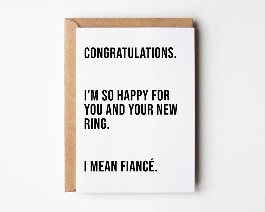 Funny Engagement Card Happy for Your Ring Best Friend - Etsy | Etsy (US)