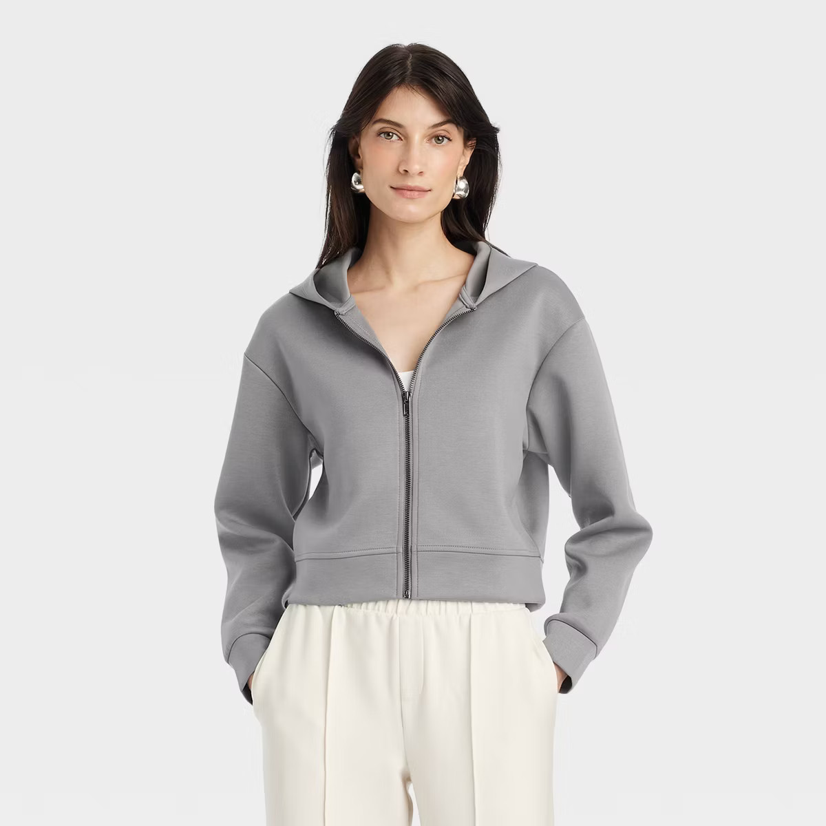 Women's Double Knit Zip Hoodie Sweatshirt - A New Day™ | Target