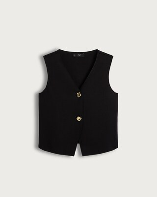 F&F Sleeveless Two Button Waistcoat in Black | Tesco F&F