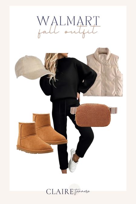 Casual fall outfit - everything is from Walmart! Walmart fashion, Walmart fall fashion, fall outfits, Walmart fall outfit,arching set, fleece belt bag, fall boots, fall booties

#LTKSeasonal #LTKfindsunder100 #LTKshoecrush