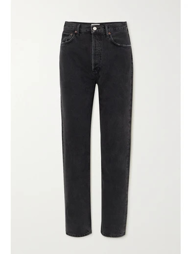 AGOLDE - Net Sustain '90s Organic High-rise Straight-leg Jeans - Black | NET-A-PORTER (US)