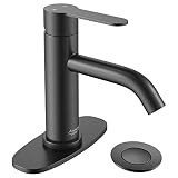 AMAZING FORCE Single Handle Bathroom Faucet Matte Black Bathroom Sink Faucet Single Hole with Pop Up | Amazon (US)