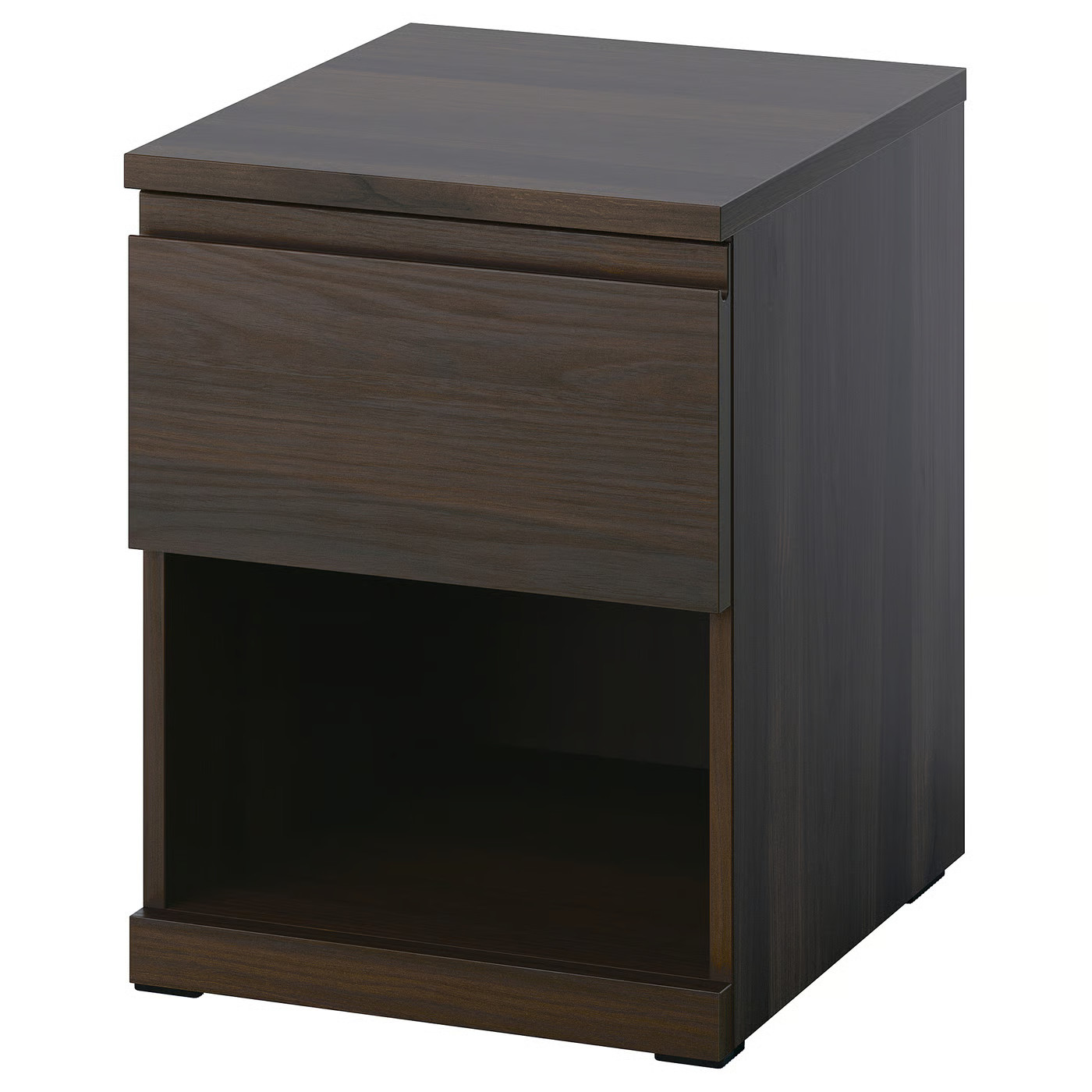 STORKLINTA Nightstand, dark brown oak effect/with 1 drawer, 15 3/4x18 7/8x20 7/8 " | IKEA US