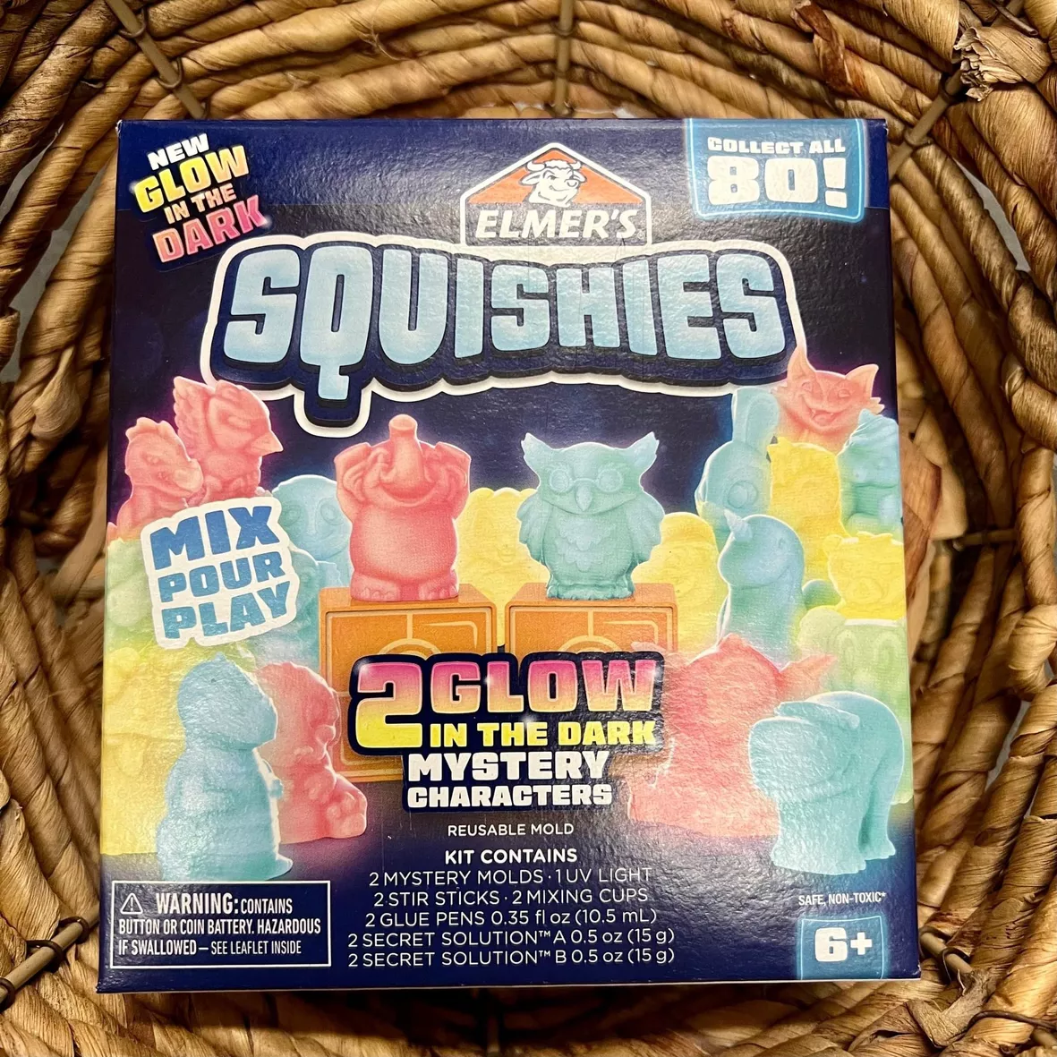 Elmer’s Squishies DIY Squishy Toy Kit, 4 Count Mystery Characters