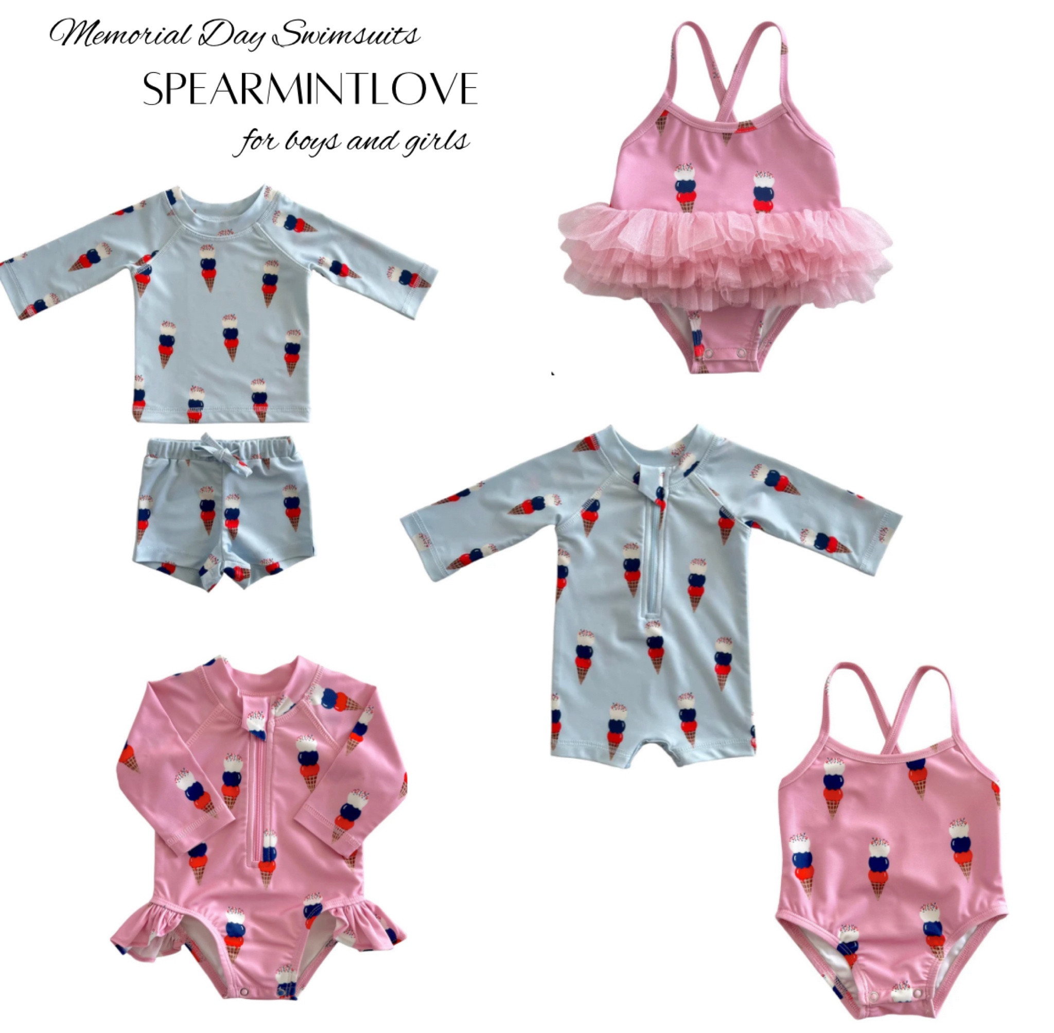 The cutest Memorial Day or 4th of July swimsuits for babies and toddlers! Love all these swimsuits from SpearmintLOVE. 
#memorialday #baby #kids #fourthofjuly

#LTKFindsUnder50 #LTKBaby #LTKKids