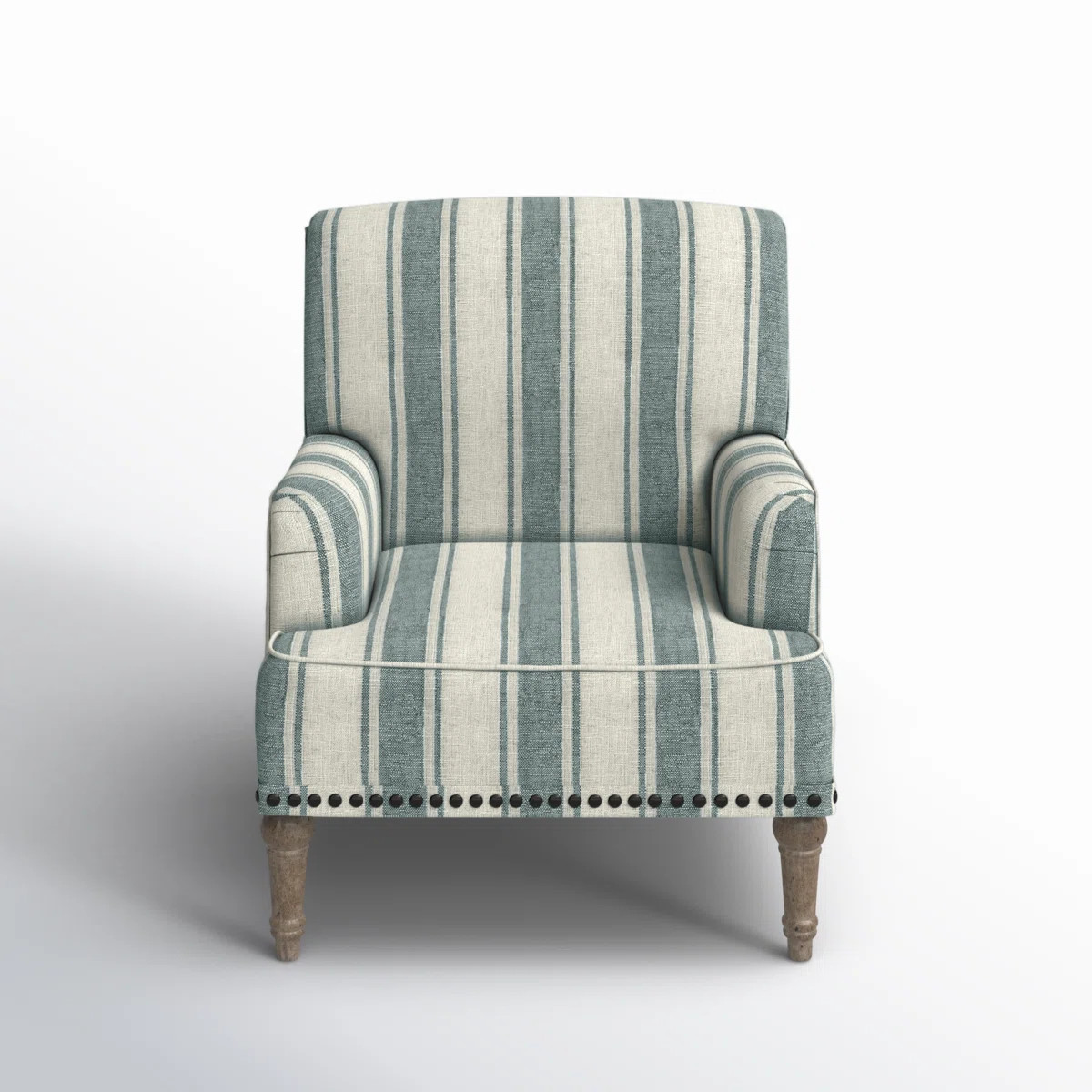 Arching Armchair with Solid Wood Legs and Nailhead Trim | Wayfair North America