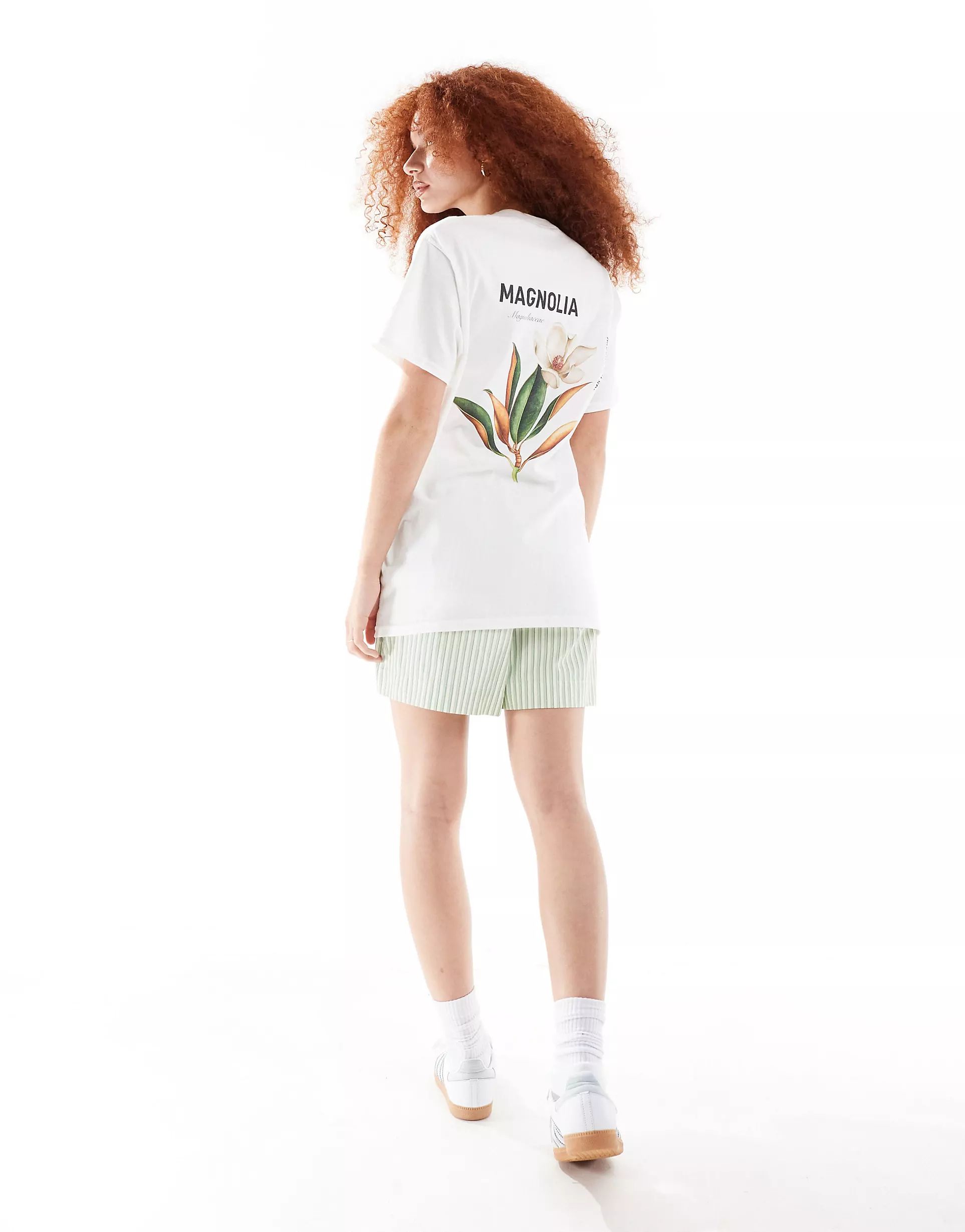 ASOS DESIGN oversized t-shirt with magnolia back graphic in white | ASOS (Global)