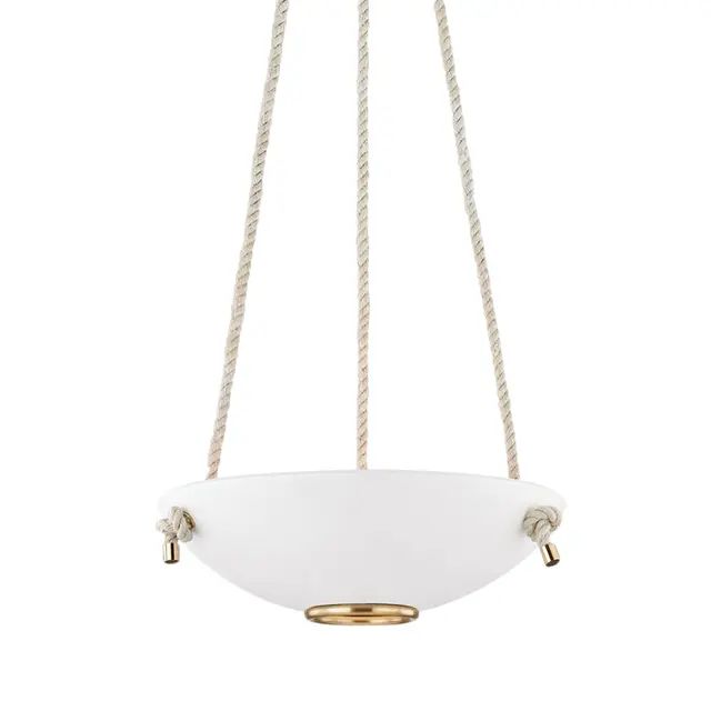 Mark D. Sikes Plaster No.2 3 Light Small Pendant - Aged Brass and White Plaster | Chairish