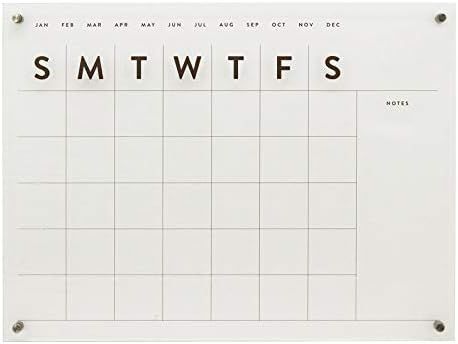 Reusable Clear Acrylic Monthly Calendar Dry Erase Board for Wall, Wall Month Planner Organizer fo... | Amazon (US)