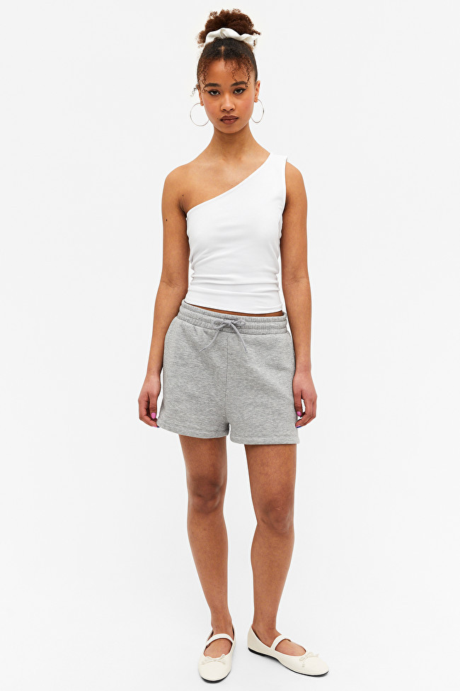 Grey cotton sweat shorts | Monki