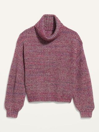 Marled Shaker-Stitch Turtleneck Sweater for Women | Old Navy (US)