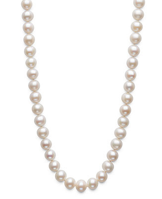 Belle de Mer Cultured Freshwater Pearl (7.5-8.5mm) Necklace in Sterling Silver - Macy's | Macy's