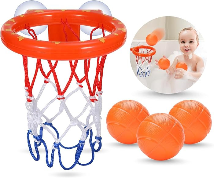 Bath Toys - Bathtub Basketball Hoop for Kids Toddlers - Bath Toys Shower Toys for Kids Ages 4-8,S... | Amazon (US)