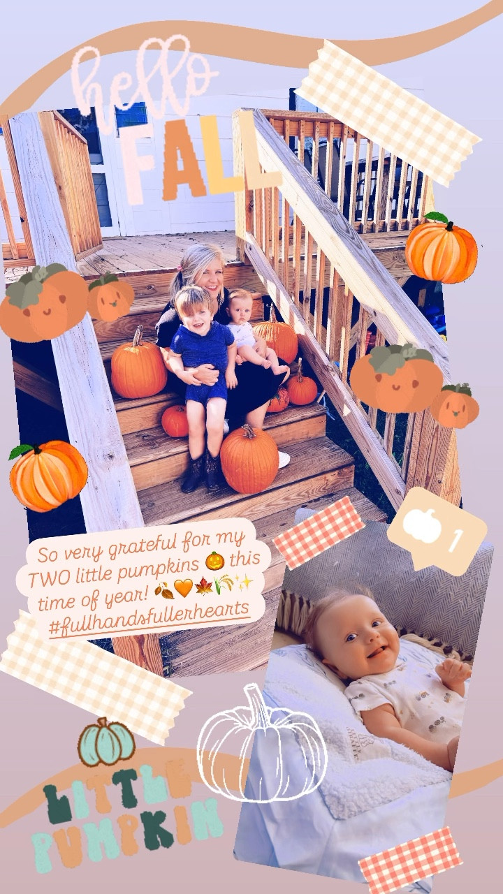 So very grateful for my TWO little pumpkins 🎃 this time of year! 🍂🧡🍁🌾✨ #fullhandsfullerhearts 

#LTKSeasonal #LTKFamily #LTKBaby
