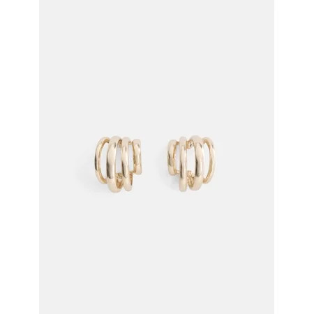 Scoop Women’s Multi Band Sculpted Hoop Earrings, 1 Pair | Walmart (US)