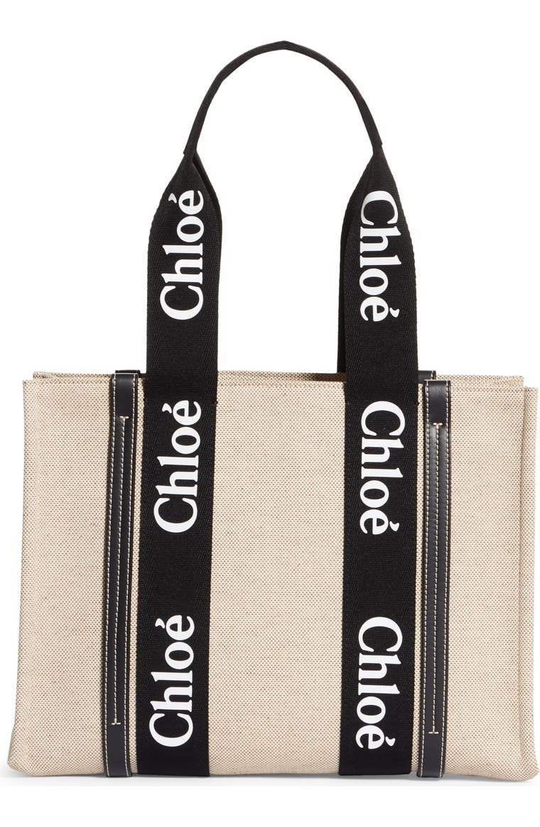 Chloé Medium Woody Logo Strap Canvas Tote (Nordstrom Exclusive Color) | Nordstrom | Nordstrom