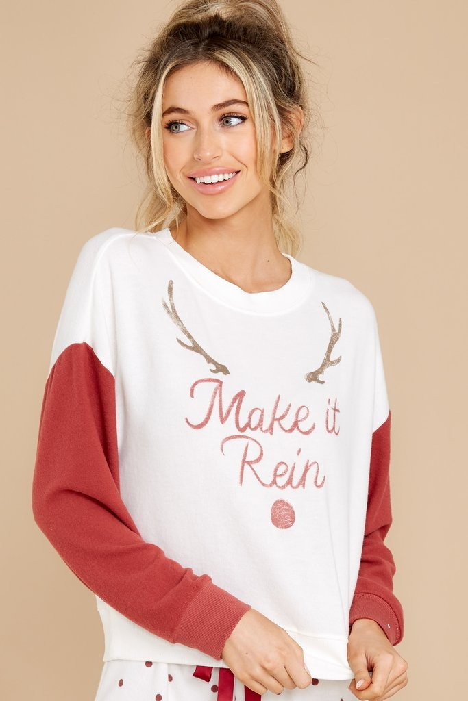 Elle Make It Rein Rosy Red Sweatshirt | Red Dress 