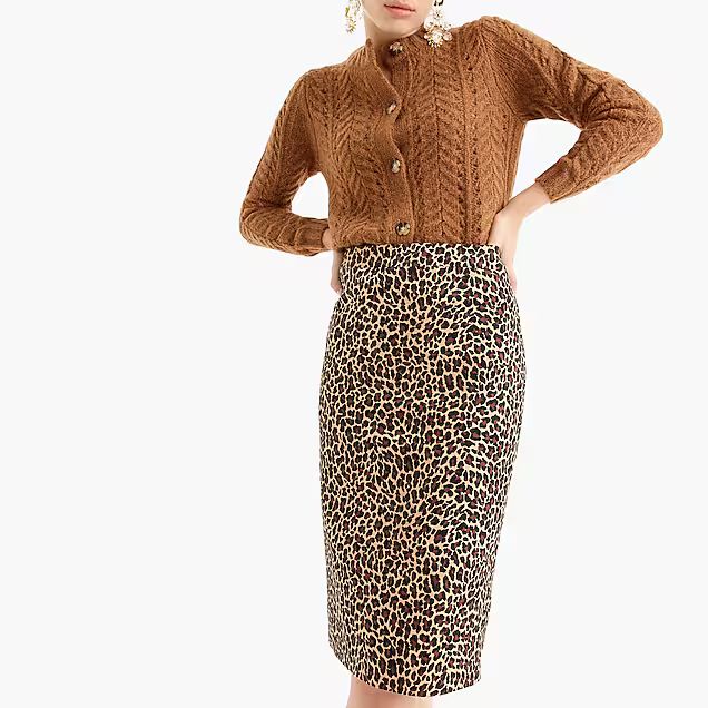 No. 2 pencil skirt in two-way stretch leopard print | J.Crew US