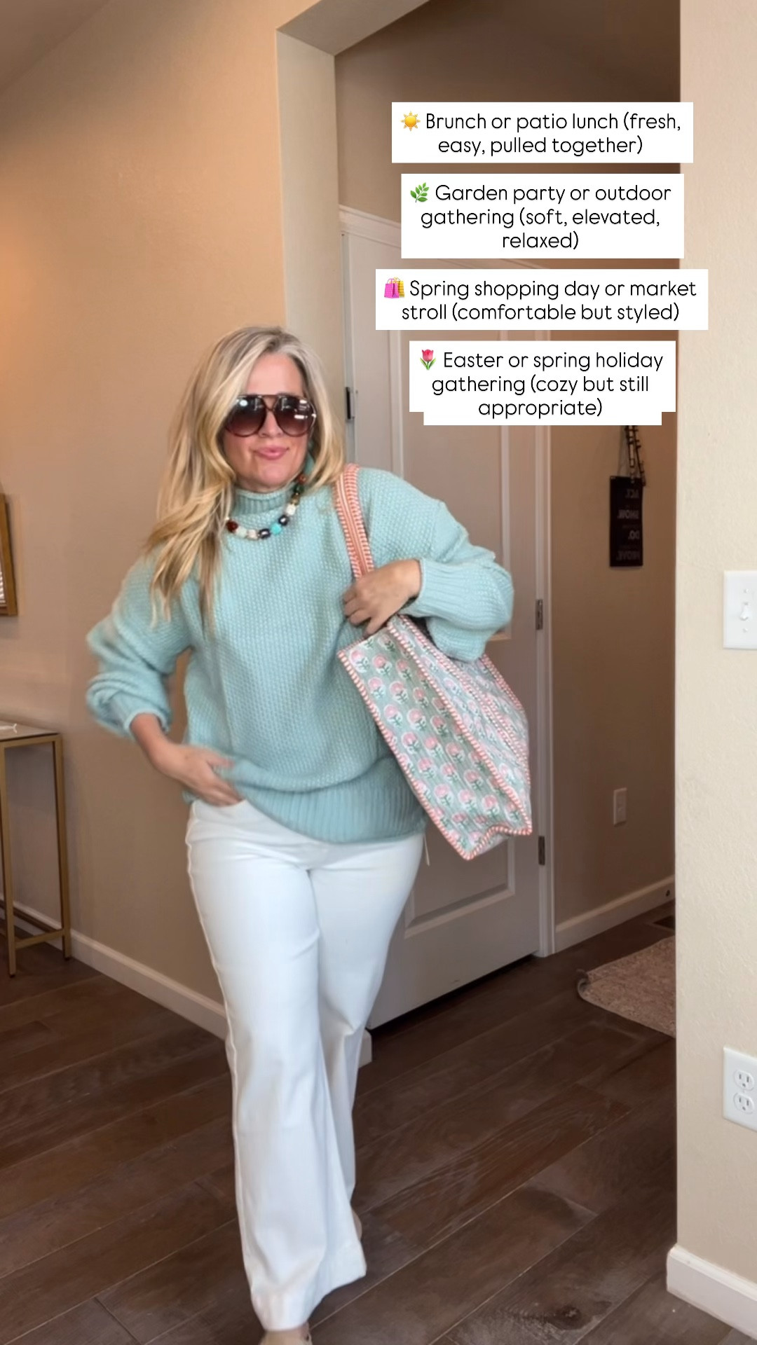  ✨Tap the bell, save and ❤️ for over 40 fashion, midlife style, midsize fashion and luxury looks for less. 

⬇️Sizing information:
Large sweater (size down if in between sizes.)
Jeans 12 (size up if in between sizes.)

☀️ Brunch or patio lunch (fresh, easy, pulled together)

🌿 Garden party or outdoor gathering (soft, elevated, relaxed)

🛍️ Spring shopping day or market stroll (comfortable but styled)

🌷 Easter or spring holiday gathering (cozy but still appropriate)


👑"Helping you look good, feel good!" - Lindsey Denver


Spring looks, Midlife style for real women who want to feel confident again. Over 40 fashion and over 50 style that works with changing bodies, perimenopause shifts, and real life. Think midsize fashion, Gen X style and up, body confidence, and mom outfits that feel polished, comfortable, and elevated...because style over 45 and over 50 should feel effortless, not stressful. 


#LTKOver40 #LTKMidsize #LTKPlusSize