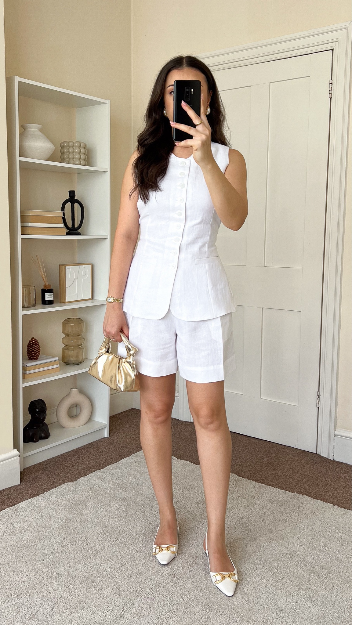 Smart casual summer outfit. Waistcoat is Faithful, wearing size S. Shorts are Arket, wearing size UK10. Sandals are old Zara. Bag is Mango.

#LTKsummer #LTKeurope #LTKuk