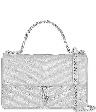 REBECCA MINKOFF Edie Silver Metallic Mini Chain Crossbody Bag - Silver | Dillard's