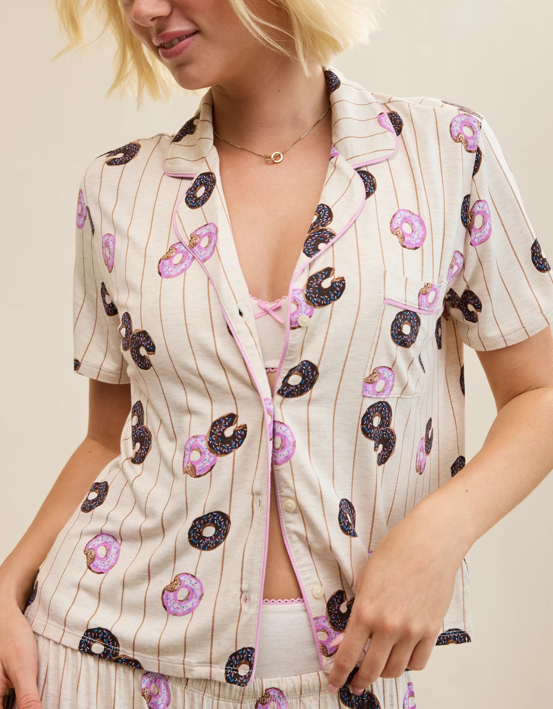 OVERSLEPT by Aerie Real Soft Short Sleeve Pajama Shirt | Aerie