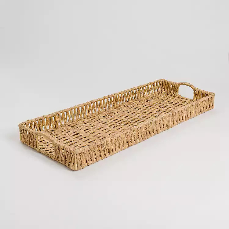 New! Natural Rectangular Water Hyacinth Tray | Kirkland's Home