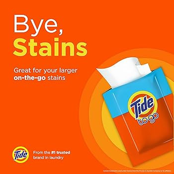 Tide Stain Remover for Clothes, Tide To Go Wipes, Instant Stain Remover for Clothes, Travel & Poc... | Amazon (US)